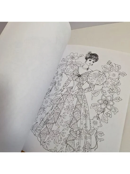 Creative Haven Art Nouveau Animal Fashions Fanciful Faces Coloring Books Lot - Picture 6 of 12